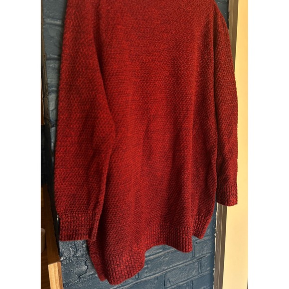 Lands' End Red Knit Sweater Mock Neck Size M Fall‎ Winter - Picture 2 of 8